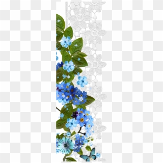Borders * Cantoneiras * Cluster Flower Spray, Page - Delphinium Clipart