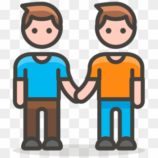 282 Two Men Holding Hands - Two Men Holding Hands Emoji Vector Clipart