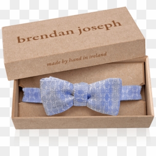 Light Blue Handmade Linen And Silk Self-tie Bow Tie - Box Clipart