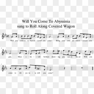 Will You Come To Abyssinia Sung To Roll Along Covered - Sheet Music Clipart