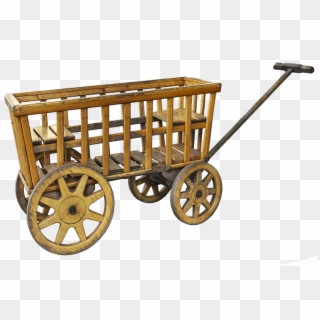 Cart, Handcart, Stroller, Wood Car, Wooden Cart, Towbar - Wood Stroller Clipart