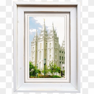 White Framed Salt Lake Temple - Temple Square Clipart