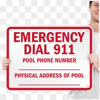 North Carolina Emergency Dial 911 Sign - Sign Clipart