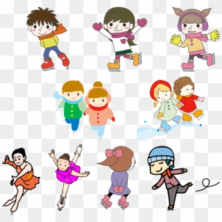 Skate Clipart Cool Person - Kids Winter Olympic Clipart - Png Download
