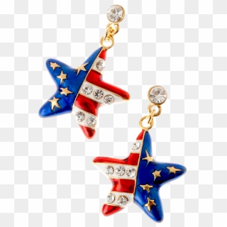 American Flag Star Shaped Drop Earrings In Red, White - Earrings Clipart