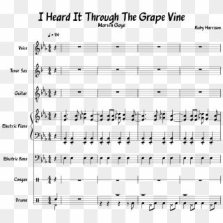 I Heard It Through The Grape Vine - Sheet Music Clipart