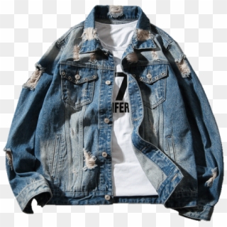 2018 Autumn Ripped Jeans Jacket Men Fashion Slim Fit - Jacket Clipart