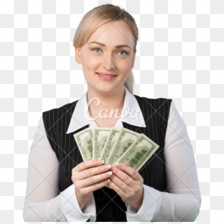 Woman Holding Money Png - Cash Clipart