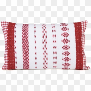 "feliciano" Guatemalan Textile Pillow With Red Tape - Patchwork Clipart