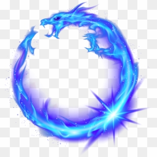 Dragon Circle Flame Fire Combustion Blue Royalty Free - Fire Dragon Circle Transparent Clipart