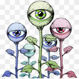 #alien #eyes #trippy #hologram #hippy #flower #plant - Trippy Alien Png Clipart
