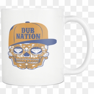 Dub Nation Candy Skull White 11 Ounce Coffee Mug Clipart