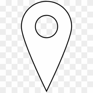 Google Places Pin Icon Black White Line Art Coloring - Google Maps Icon White Png Clipart