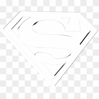 Superman Logo Black And White - Line Art Clipart