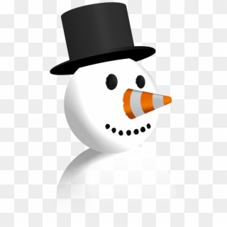 Snowman With Cone Nose - Snowman Clipart