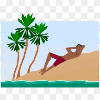 This Free Icons Png Design Of Man Under Palm Trees Clipart