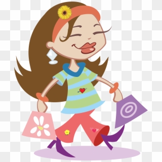 This Free Icons Png Design Of Happy Shopping Girl Clipart