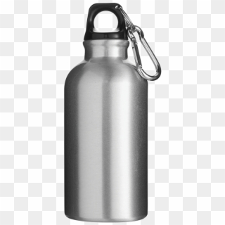 Picture Of 400ml Aluminium Water Bottle With Carabiner - Silver Aluminium Water Bottle Clipart
