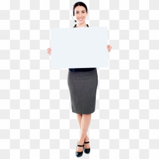 Girl Holding Banner Free Commercial Use Png Images - Pencil Skirt Clipart