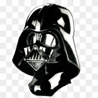 Drawn Darth Vader White Png - Darth Vader Drawing Head Clipart