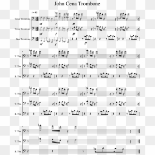 John Cena Trombone Sheet Music 1 Of 1 Pages - Play John Cena On Trombone Clipart
