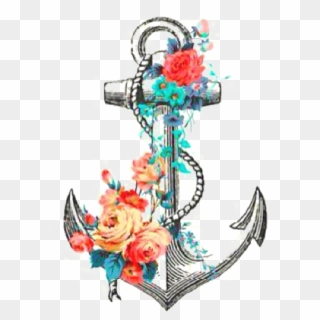 Anchor Png Background Image - Anchor And Flowers Watercolor Clipart