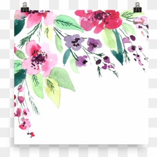 Watercolor Flowers Photo Paper Poster - Watercolor Painting Clipart