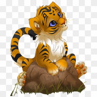 Cute Little Tiger Png Cartoon - Anime Tiger Clipart