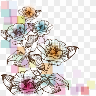 Ftestickers Watercolor Flowers Illustration Abstract Clipart