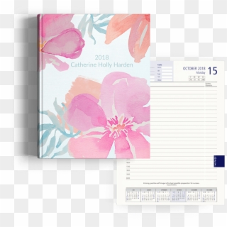 Picture Of Watercolor Flowers Diary Management - Floral Design Clipart