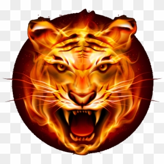 Tiger Png Logo - Tiger Head Flame Clipart
