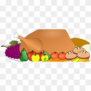 Open Thanksgiving Day - Turkey Meal Clip Art - Png Download