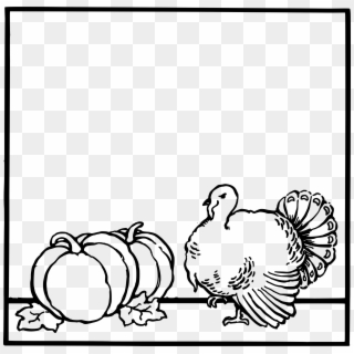 Big Image - Black And White Thanksgiving Frame Clipart