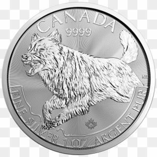 The 2018 Canadian Wolf 1oz Silver Coin Features A Micro-engraved - Canadian Predator Series Silver Coins Clipart