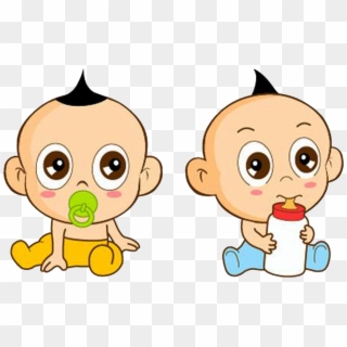 Infant Cartoon Milk Child And Baby Twins - Q 版 小 寶寶 Clipart