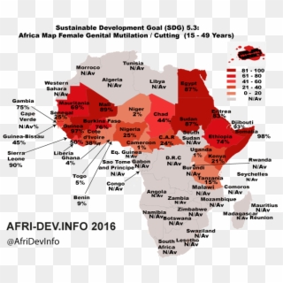 Africa Map Female Genital Mutilation Cutting - Women In Africa Map Clipart