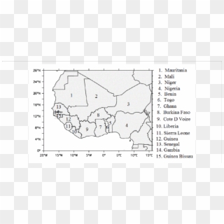 A Sketch Map Of West Africa Showing The Geographical - Sketch Of West Africa Map Clipart
