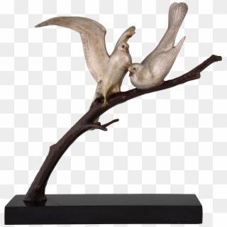 French Art Deco Bronze Bird Sculpture By Becquerel, - Sculpture Bird Clipart