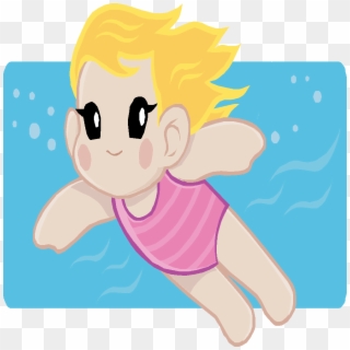 Swimming Clipart Cartoon - Clip Art Girl Swimming - Png Download
