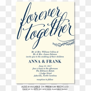 Forever Together Gorgeous Wedding Invitations - Calligraphy Clipart