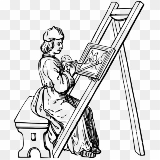 Arte, Artista, Pintura, Pintor, Personas - Drawing Of An Artist Painting Clipart