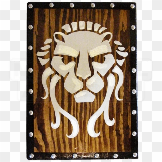 Early Wooden Roman Lion Face Shield - Shield Clipart
