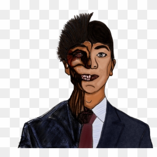 Two Face Zombie - Cartoon Clipart