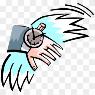 Vector Illustration Of Time Flies With Wristwatch Clipart