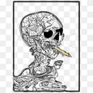Smoking Kills Skull Smoking Smoke Deadly Death - Van Gogh Smoking Skull Tattoo Clipart