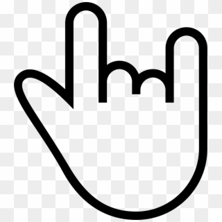 N Roll Gesture Outlined Hand Symbol Png - Rock N Roll Symbol Clipart