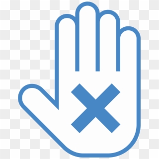 An Outline Of A Hand Is Held Up Facing You With An - Sign Clipart