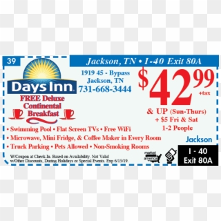 Always Call Ahead Before Driving To A Hotel To Ensure - Days Inn Clipart