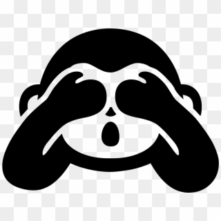 Monkey Emoji Black And White Png , Png Download - Monkey Emoji Png Black And White Clipart