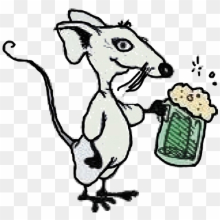 Guest Ales At The Bell/the Rat, Walton On The Hill - Rat Drinking Beer Cartoon Clipart